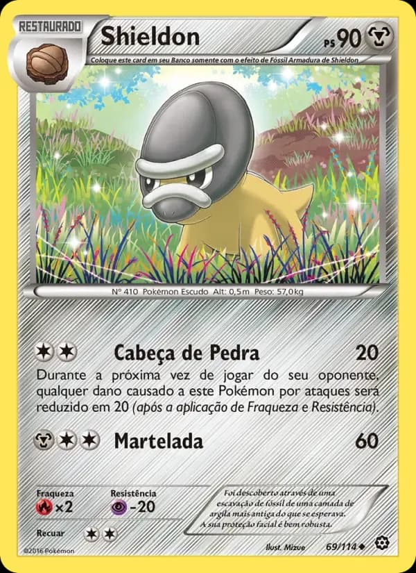 Shieldon — Cerco de Vapor 69 Portuguese Pokémon card