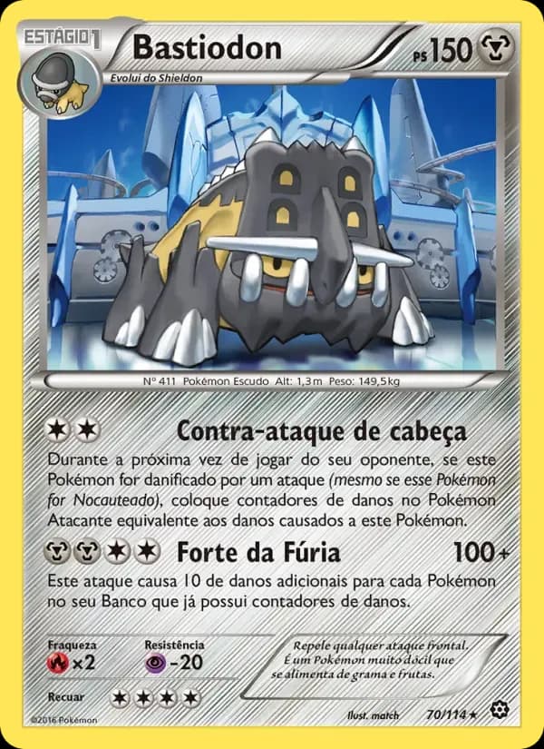 Bastiodon — Cerco de Vapor 70 Portuguese Pokémon card