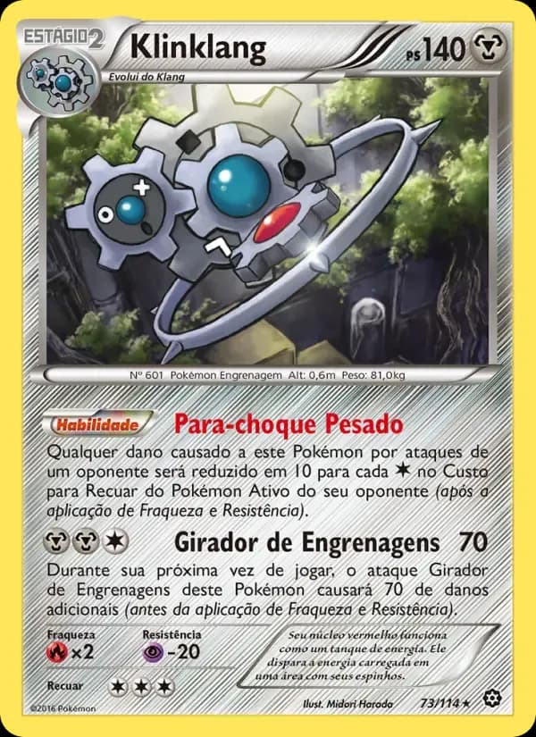 Klinklang — Cerco de Vapor 73 Portuguese Pokémon card