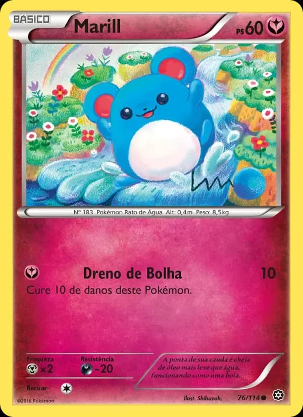 Marill — Cerco de Vapor 76 Portuguese Pokémon card
