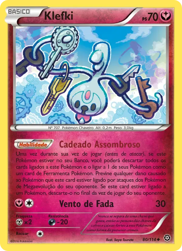 Klefki — Cerco de Vapor 80 Portuguese Pokémon card
