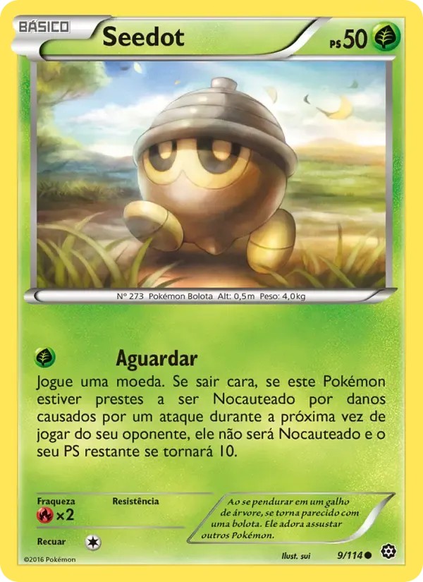 Seedot — Cerco de Vapor 9 Portuguese Pokémon card