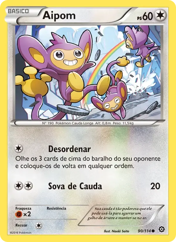 Aipom — Cerco de Vapor 90 Portuguese Pokémon card