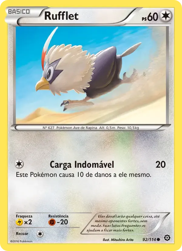 Rufflet — Cerco de Vapor 92 Portuguese Pokémon card