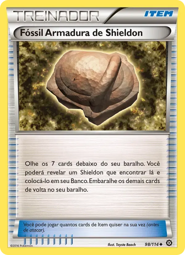 Fóssil Armadura de Shieldon — Cerco de Vapor 98 Portuguese Pokémon card