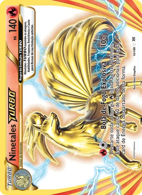 Ninetales TURBO — Evoluções 16 Portuguese Pokémon card
