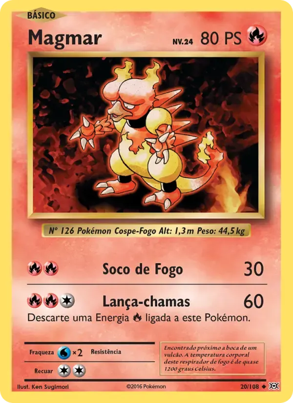 Magmar — Evoluções 20 Portuguese Pokémon card