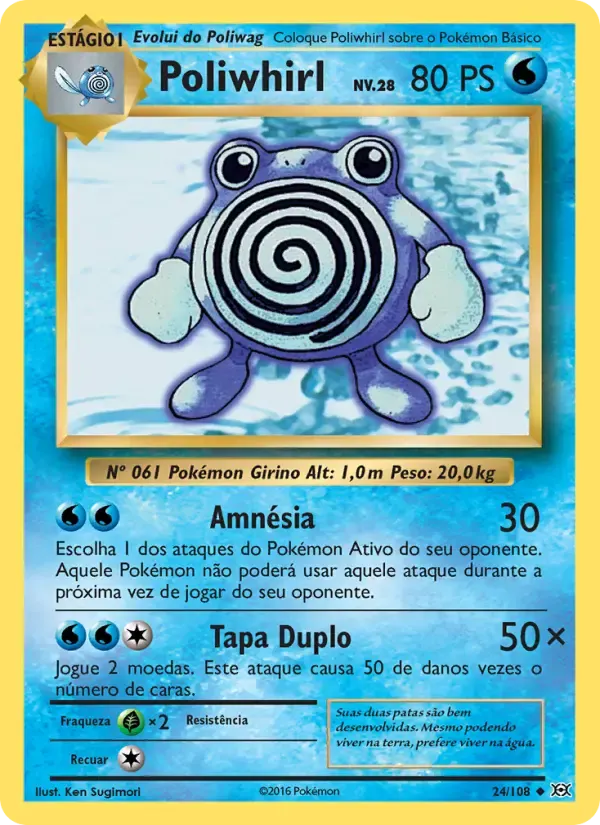 Poliwhirl — Evoluções 24 Portuguese Pokémon card