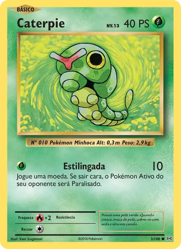 Caterpie — Evoluções 3 Portuguese Pokémon card