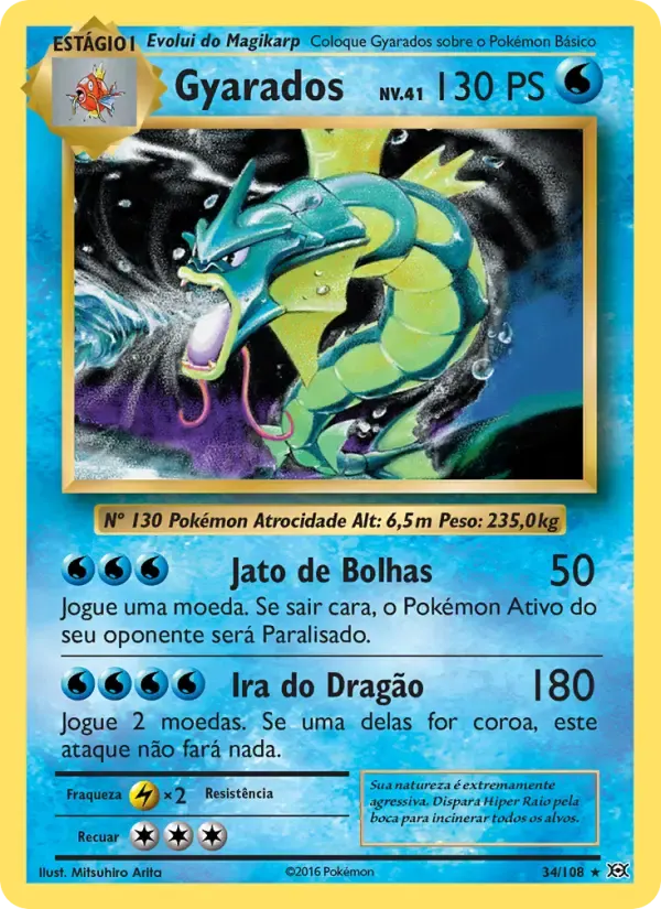 Gyarados — Evoluções 34 Portuguese Pokémon card