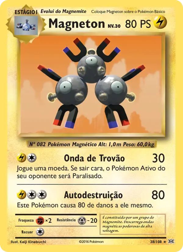 Magneton — Evoluções 38 Portuguese Pokémon card