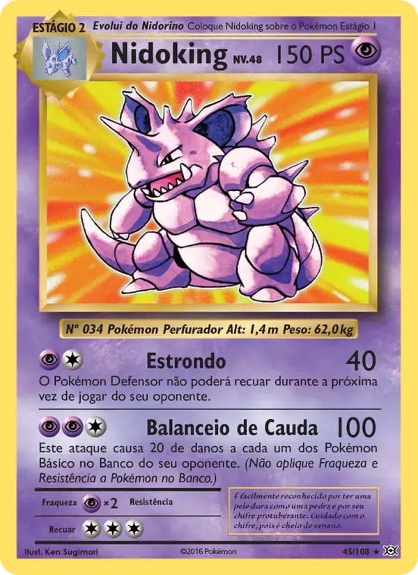 Nidoking — Evoluções 45 Portuguese Pokémon card
