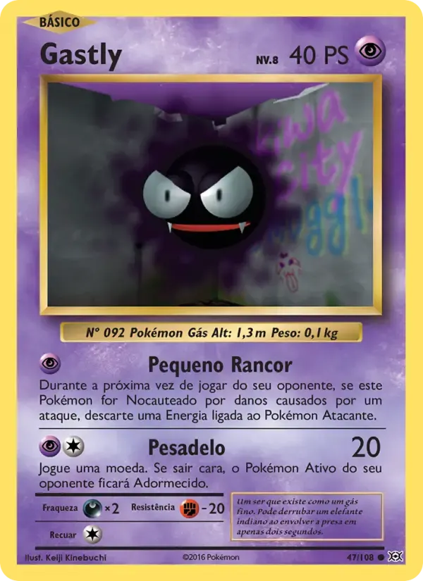Gastly — Evoluções 47 Portuguese Pokémon card