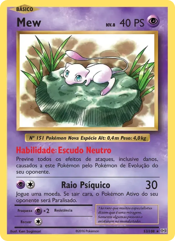 Mew — Evoluções 53 Portuguese Pokémon card