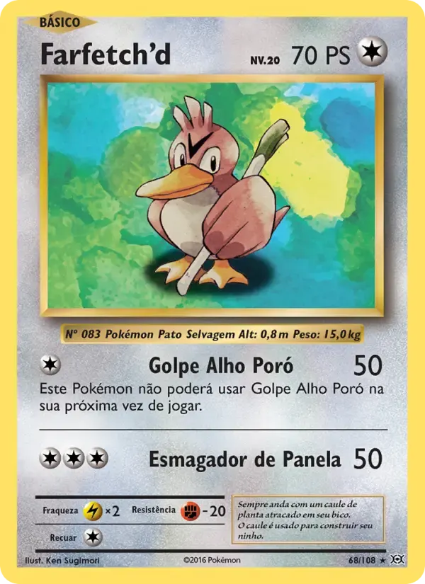 Farfetch'd — Evoluções 68 Portuguese Pokémon card