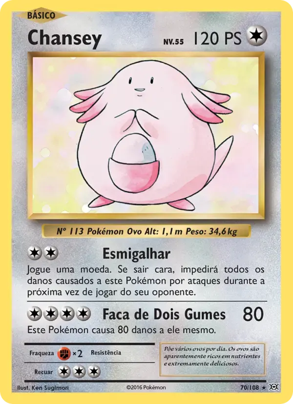 Chansey — Evoluções 70 Portuguese Pokémon card