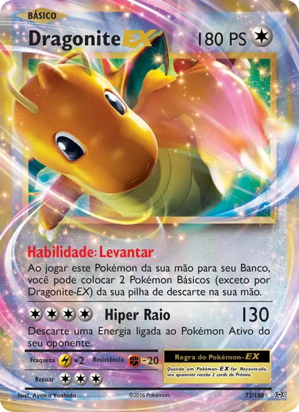 Dragonite EX — Evoluções 72 Portuguese Pokémon card