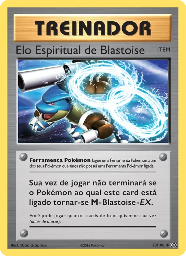 Elo Espiritual de Blastoise — Evoluções 73 Portuguese Pokémon card