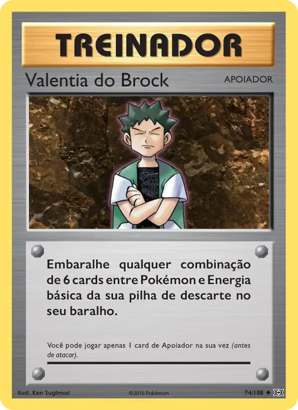 Valentia do Brock — Evoluções 74 Portuguese Pokémon card