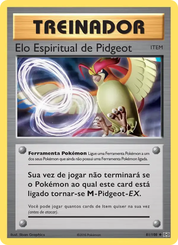 Elo Espiritual de Pidgeot — Evoluções 81 Portuguese Pokémon card