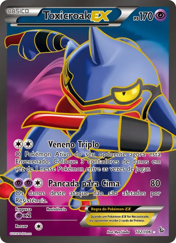 Toxicroak EX — Flash de Fogo 102 Portuguese Pokémon card