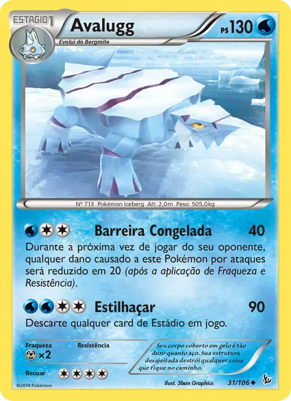 Avalugg — Flash de Fogo 31 Portuguese Pokémon card