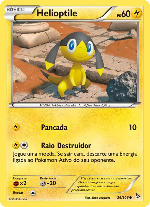 Helioptile — Flash de Fogo 36 Portuguese Pokémon card