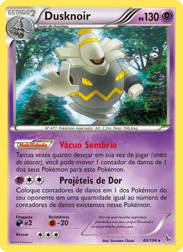 Dusknoir — Flash de Fogo 40 Portuguese Pokémon card