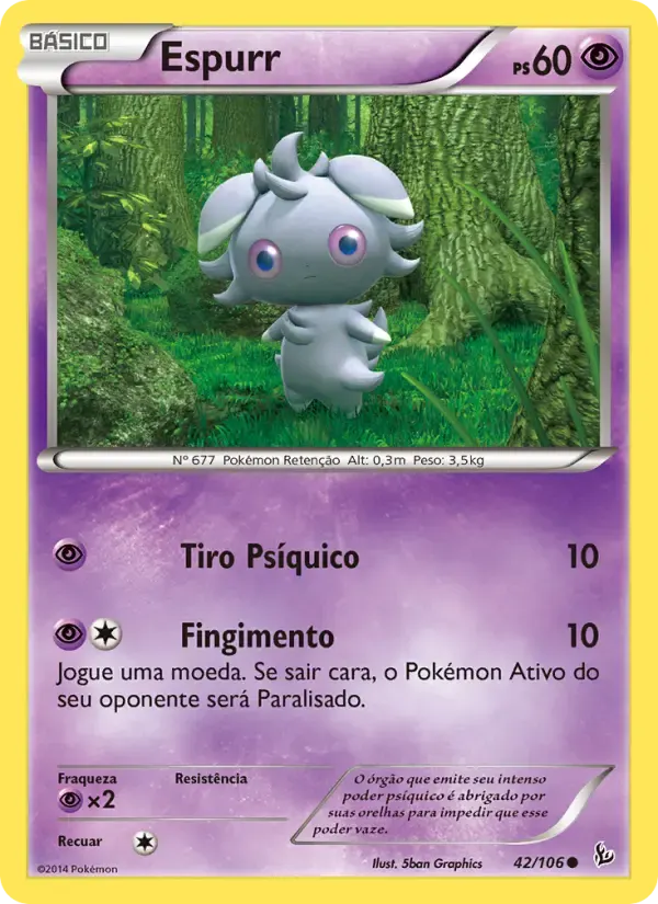 Espurr — Flash de Fogo 42 Portuguese Pokémon card