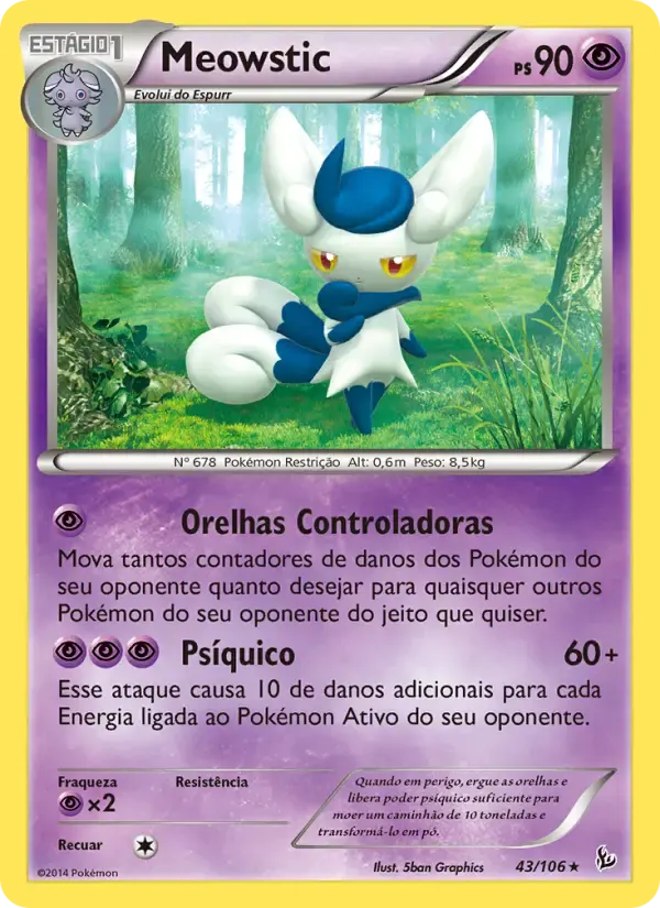 Meowstic — Flash de Fogo 43 Portuguese Pokémon card
