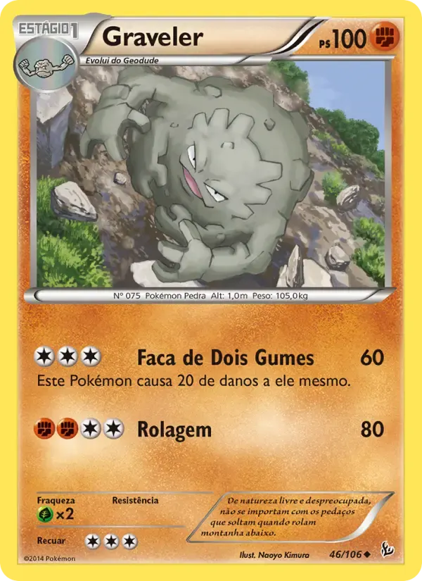 Graveler — Flash de Fogo 46 Portuguese Pokémon card