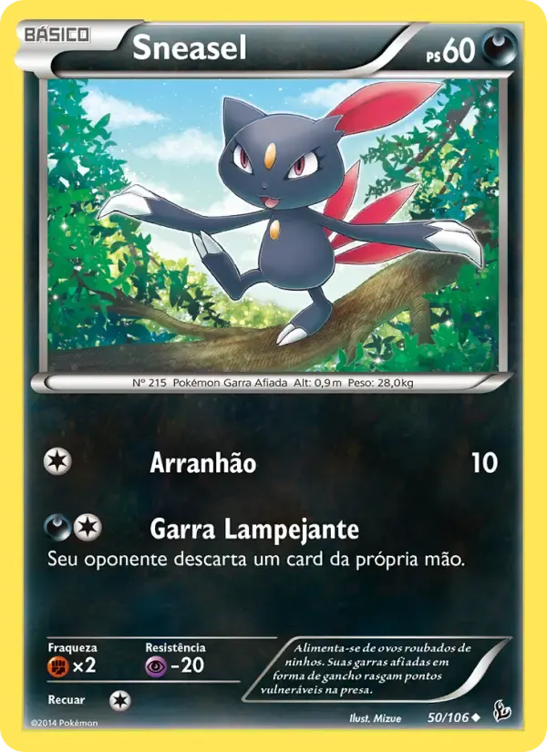 Sneasel — Flash de Fogo 50 Portuguese Pokémon card