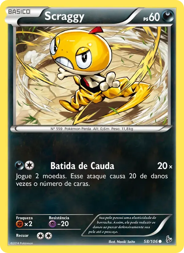 Scraggy — Flash de Fogo 58 Portuguese Pokémon card