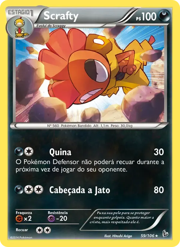 Scrafty — Flash de Fogo 59 Portuguese Pokémon card