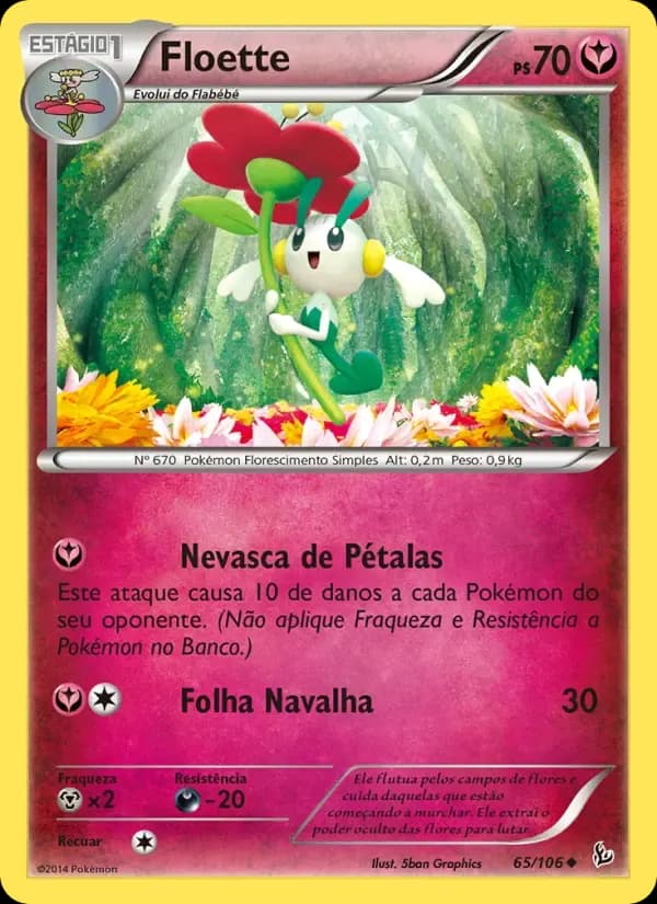 Floette — Flash de Fogo 65 Portuguese Pokémon card