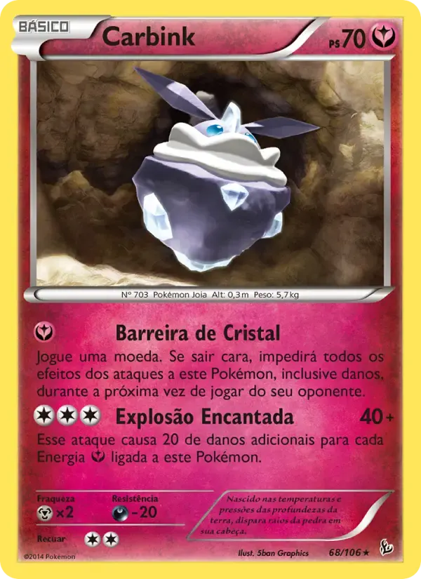 Carbink — Flash de Fogo 68 Portuguese Pokémon card