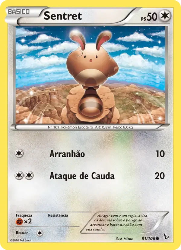 Sentret — Flash de Fogo 81 Portuguese Pokémon card