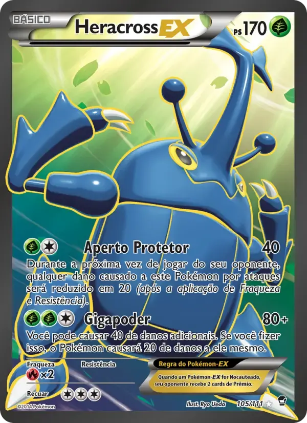 Heracross EX — Punhos Furiosos 105 Portuguese Pokémon card
