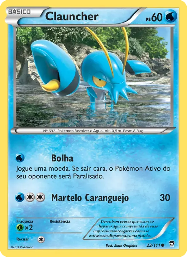 Clauncher — Punhos Furiosos 23 Portuguese Pokémon card