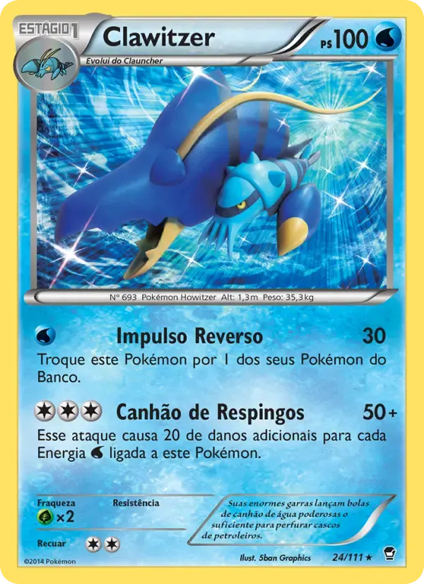 Clawitzer — Punhos Furiosos 24 Portuguese Pokémon card