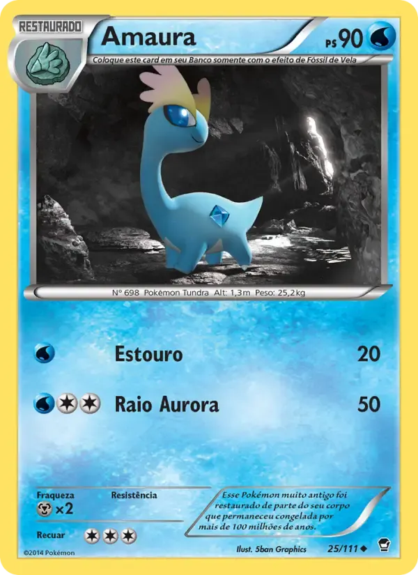 Amaura — Punhos Furiosos 25 Portuguese Pokémon card