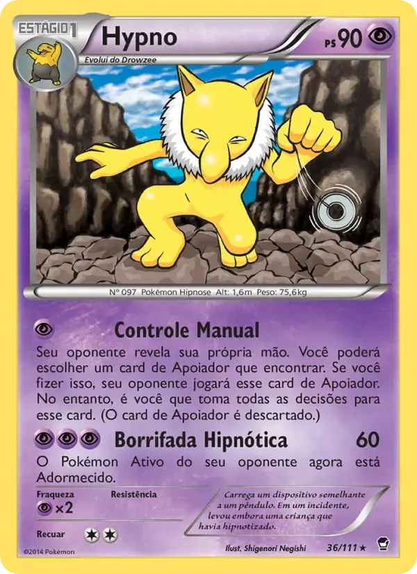 Hypno — Punhos Furiosos 36 Portuguese Pokémon card
