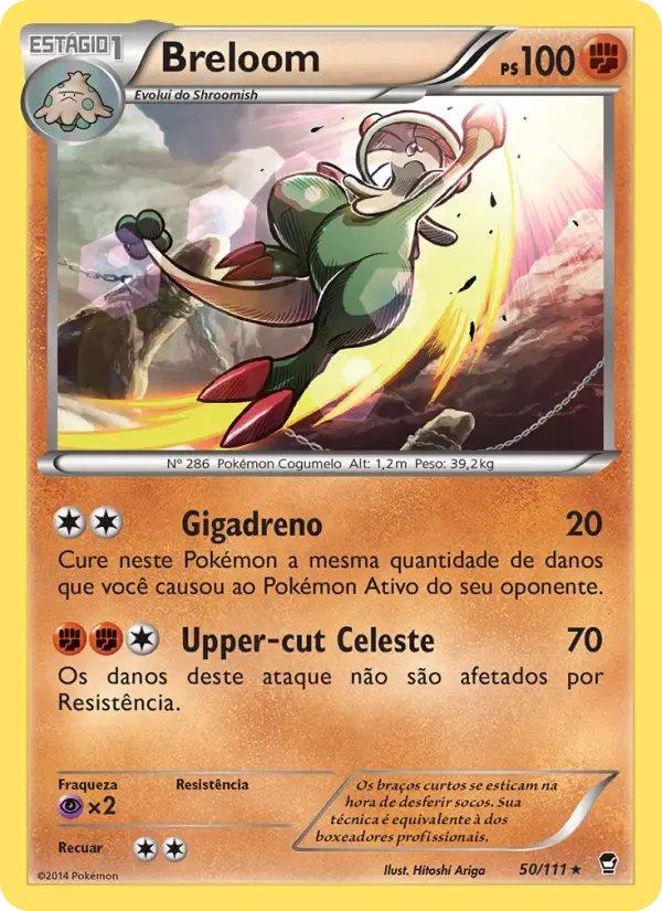 Breloom — Punhos Furiosos 50 Portuguese Pokémon card