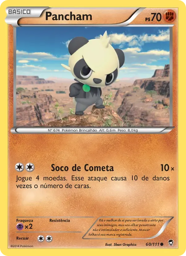 Pancham — Punhos Furiosos 60 Portuguese Pokémon card