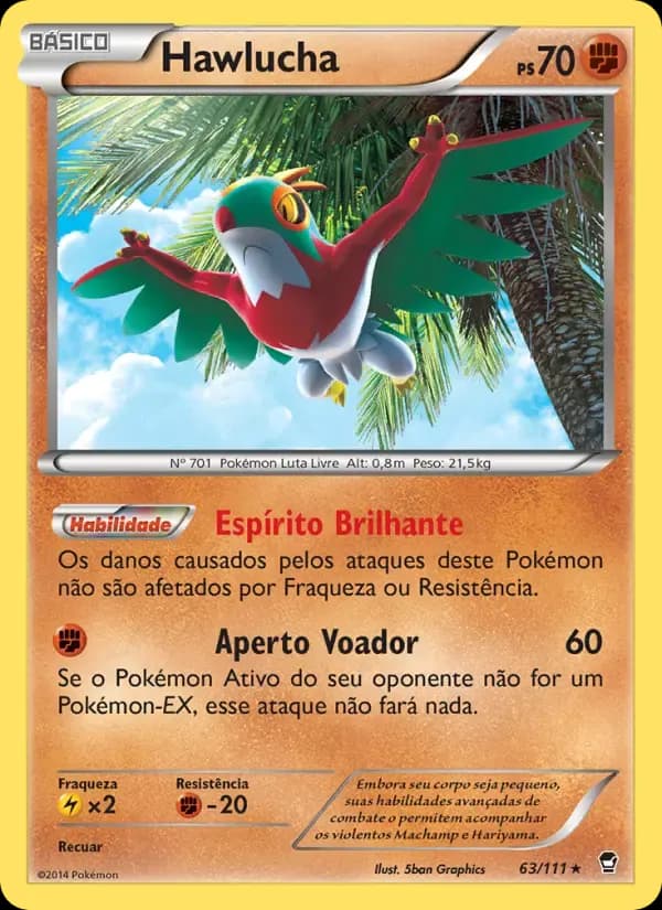 Hawlucha — Punhos Furiosos 63 Portuguese Pokémon card