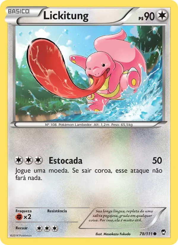 Lickitung — Punhos Furiosos 78 Portuguese Pokémon card