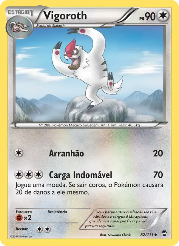 Vigoroth — Punhos Furiosos 82 Portuguese Pokémon card
