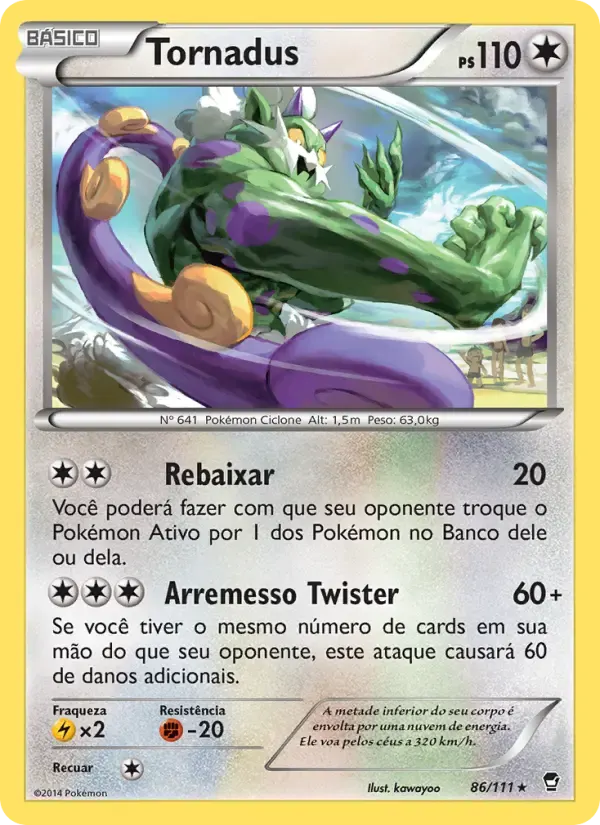 Tornadus — Punhos Furiosos 86 Portuguese Pokémon card