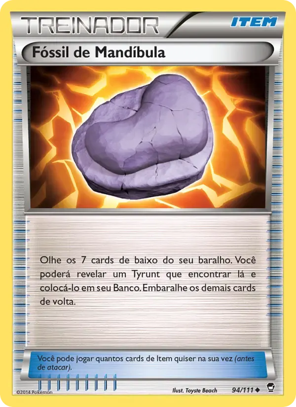 Fóssil de Mandíbula — Punhos Furiosos 94 Portuguese Pokémon card