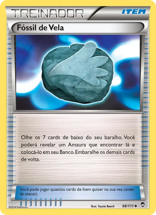 Fóssil de Vela — Punhos Furiosos 98 Portuguese Pokémon card